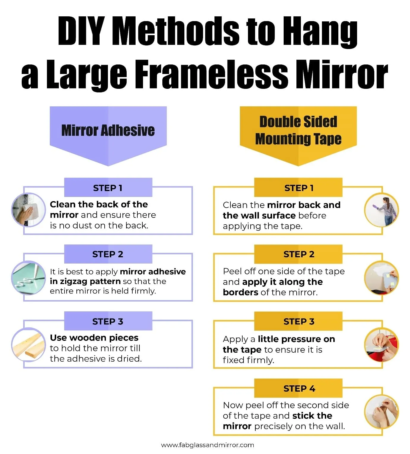 DIY Frameless Mirror Hanging Project