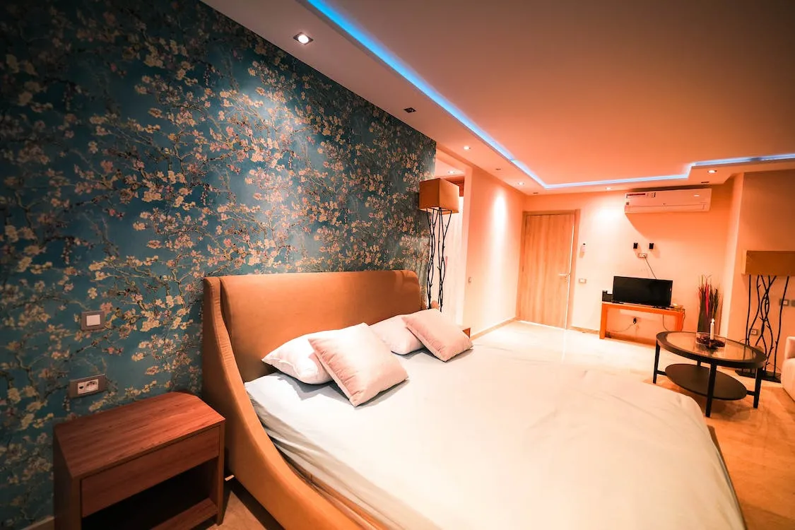 Wallpapered walls will make rooms look bigger and more spacious