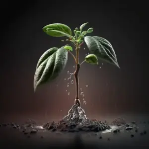 Watering Plant With Natural Rainfall