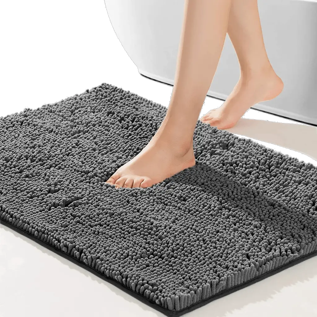 Non-Slip Bath Mat, Soft Cozy Shag Durable Thick Bathroom Rugs