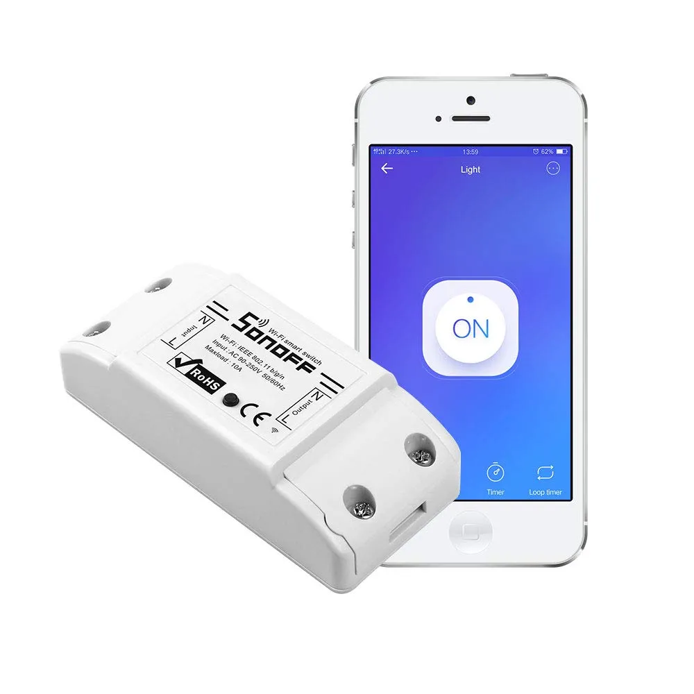 Sonoff Wifi Smart Switch for Alexa / Google Assistant-Enabled, Remote Control, Android and iOS Support Switch