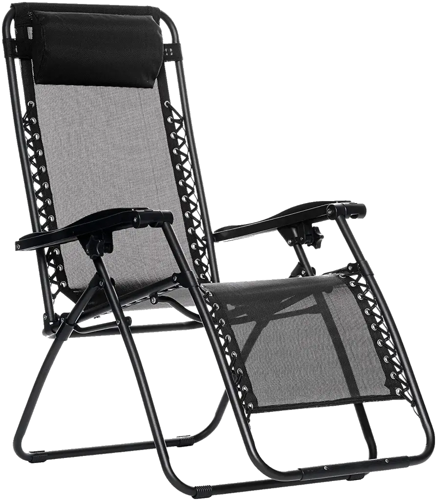 Gravity Reclining Lounge Portable Chair, Black