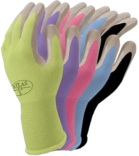 Atlas NT370 Nitrile Garden and Work Gloves, Aster Purple, Small
