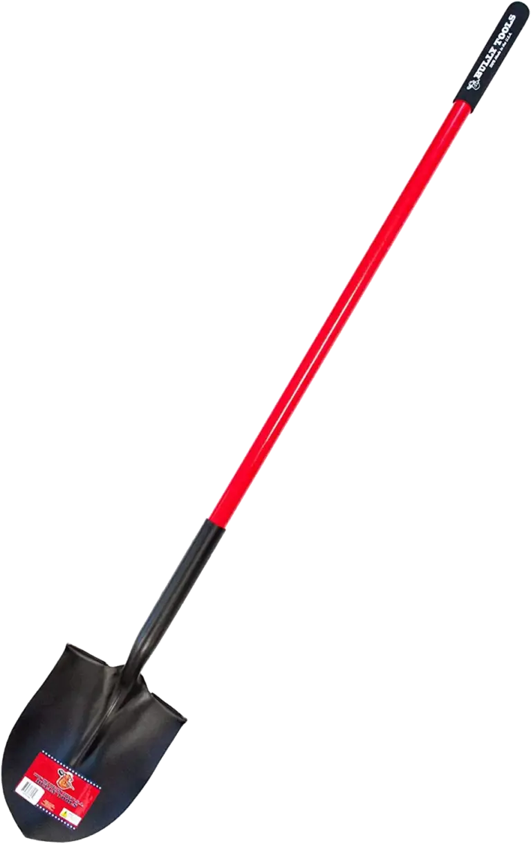 Bully Tools 82515 14-Gauge Round Point Shovel with Fiberglass Long Handle