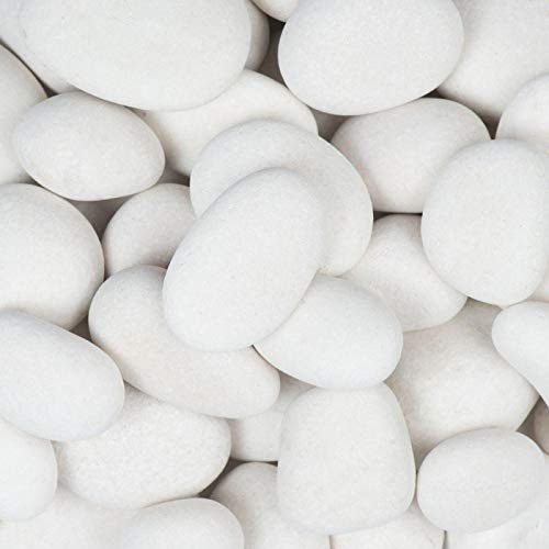 Bum Bum Bhole 5kg Unpolished White Pebbles for Garden |Shiny Unpolished Marble Stone Pebbles for Vase Fillers Outdoor/Indoor | Pebbles for Garden Pots (5Kg, 25-50 mm, White)
