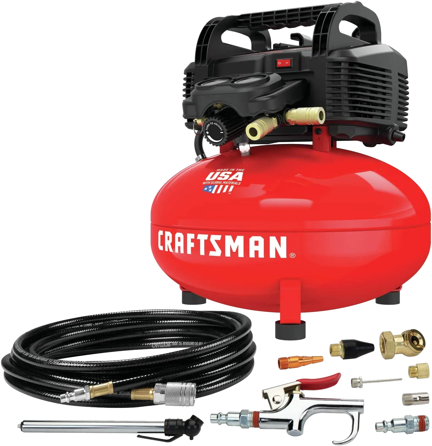 CRAFTSMAN Air Compressor, 6 Gallon, Pancake, Oil-Free with 13 Piece Accessory Kit (CMEC6150K)