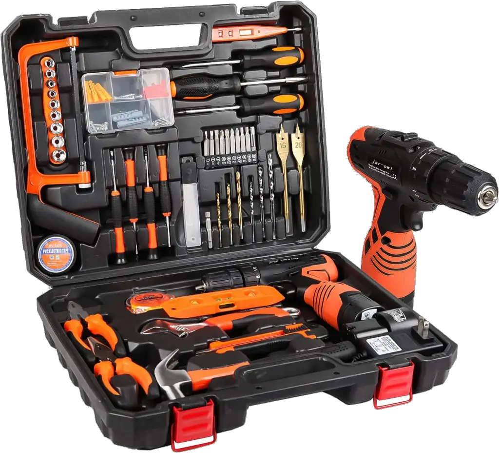 Jar-owl Power Tools Combo Kit Tool Set with 60pcs Accessories Toolbox and 16.8V Cordless Drill Set for Home Cordless Repair Tool Kit