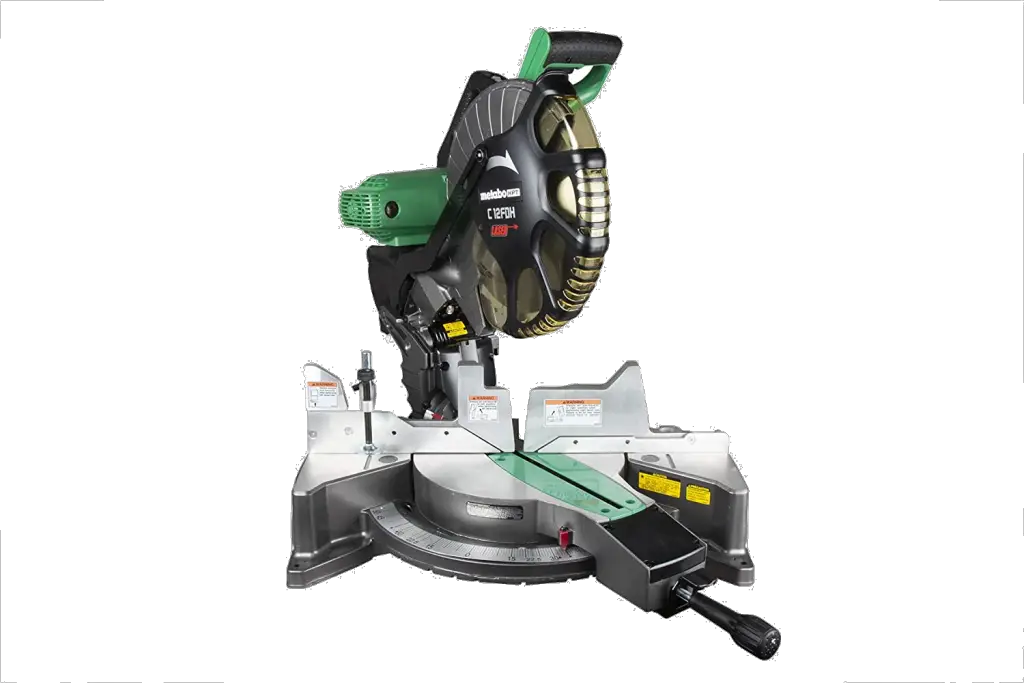 Metabo HPT 12-Inch Compound Miter Saw, Laser Marker System, Double Bevel, 15-Amp Motor, Tall Pivoting Aluminum Fence, 5 Year Warranty (C12FDHS)