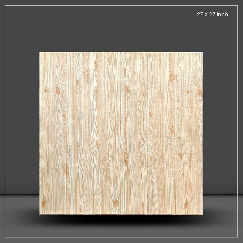 Pegaso Interior Wall Decor 3D Wall Panels, Brick Wood Wall Panel, Self Adhesive 27 x 27 Inches(Pc), Bedroom Wall Tiles, TV Wall (20 Pcs)
