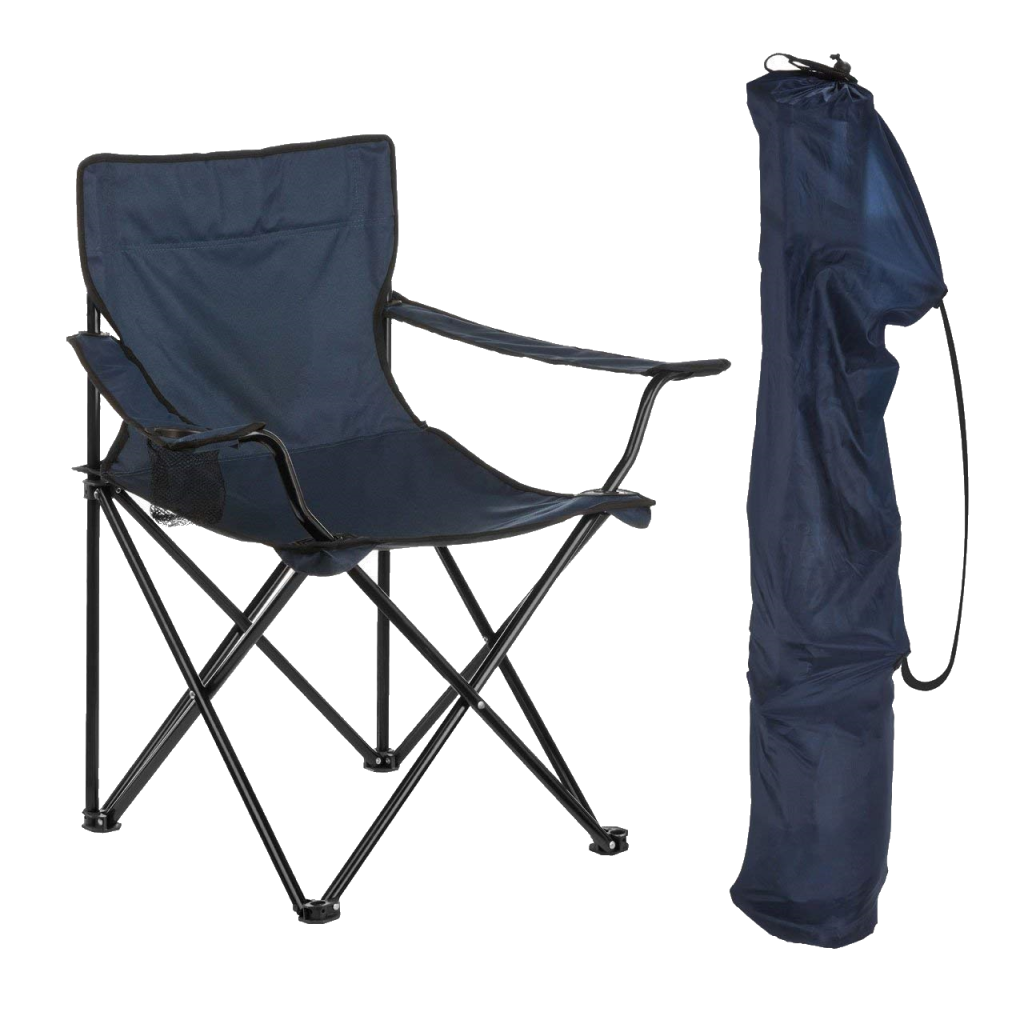 Portable Folding Chair with ArmRest and Cup Holder with Carrying Bag