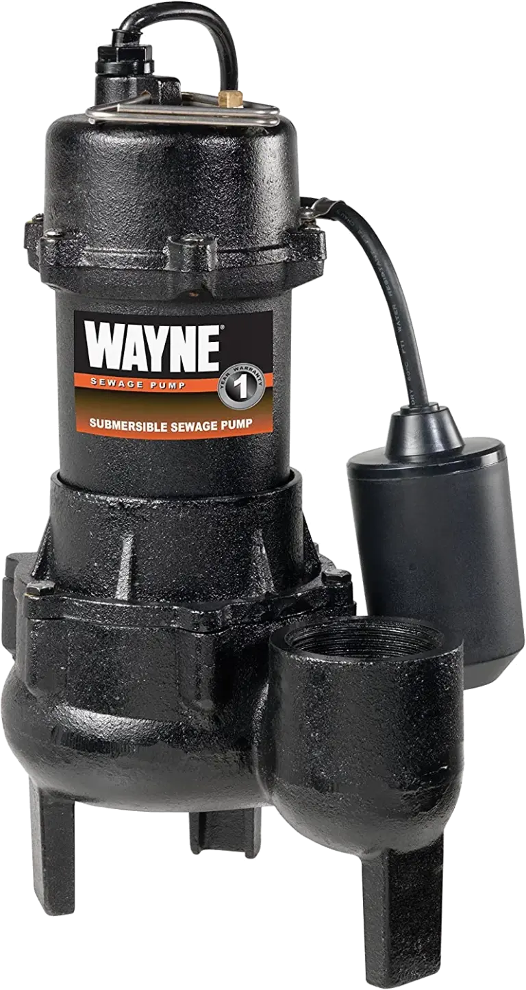 Wayne RPP50 Cast Iron Sewage Pump with Piggy Back Tether Float Switch, Black