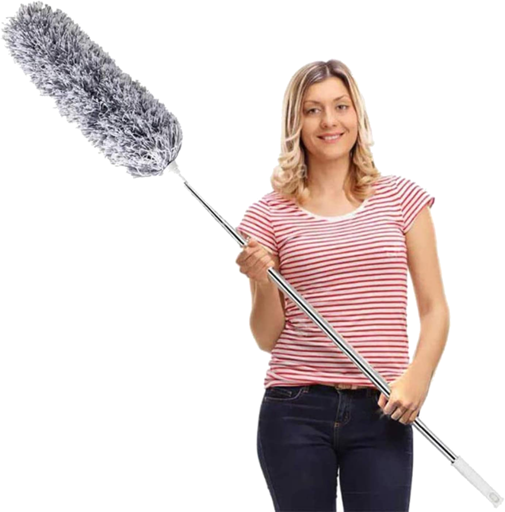 DELUX Microfiber Feather Duster Extendable Duster with 100 inches Extra Long Pole, Bendable Head & Long Handle Dusters for Cleaning Ceiling Fan, High Ceiling, Blinds, Furniture & Cars