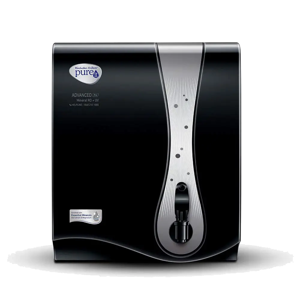 HUL Pureit Advanced Pro Mineral RO+UV 6 stage wall mounted countertop black 7L Water Purifier