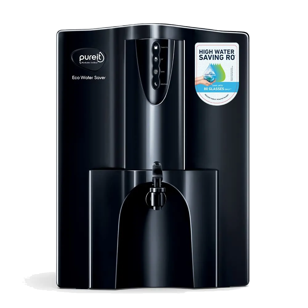 HUL Pureit Eco Water Saver Mineral RO+UV+MF AS wall mounted/Counter top Black 10L Water Purifier