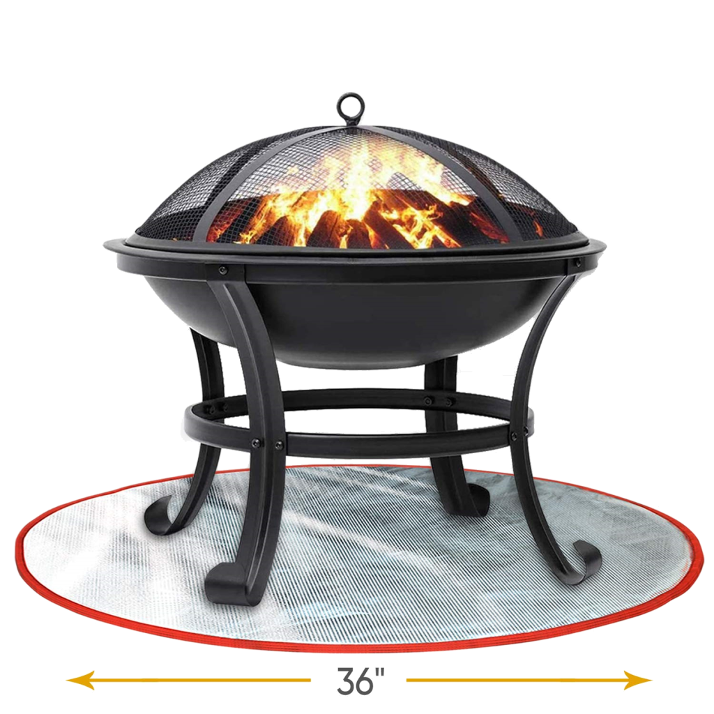 Smud Guardian Fire Pit Mat – 36 Inch Round Heat Protector Mat – 5-Layered Grill Mat for Smudge and Grease Protection – Fireplace Mat for Grass, Deck, Grill, or Patio – 800-degree Temperature Resistance