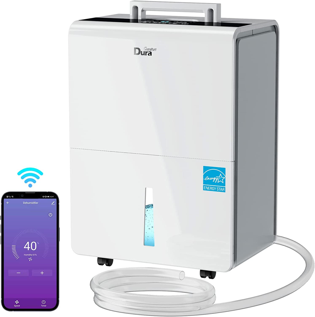 Dehumidifier for Basement with Pump and Hose 50 Pint for 4500 sq ft With Energy Star Certified & Smart Wi-Fi