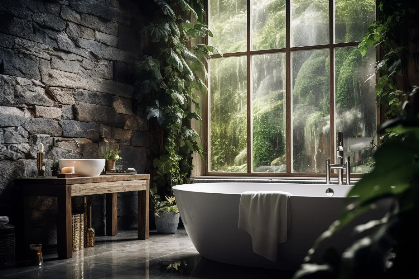 Natural Elements in Tranquil Bathroom