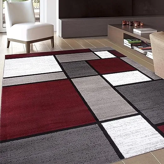 Rugshop Contemporary Modern Boxes Area Rug