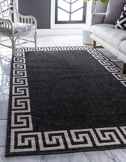 Unique Loom Athens Collection Classic Geometric Modern Border Design Area Rug