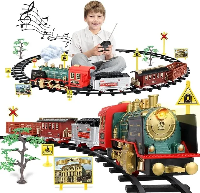 Christmas Electric Train Set with Steam