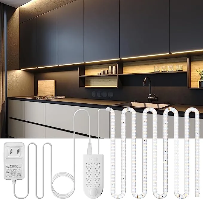 JESLED LED Light Strips for Kitchen Under Cabinet