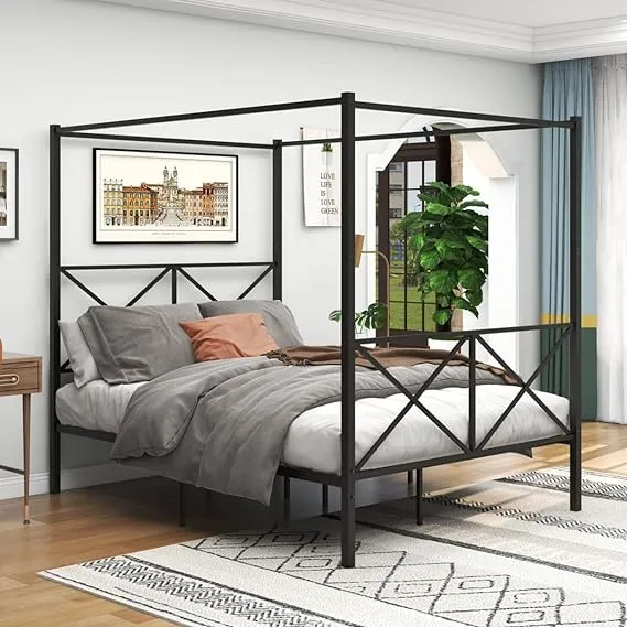 XIGUAZI Metal Canopy Bed Frame