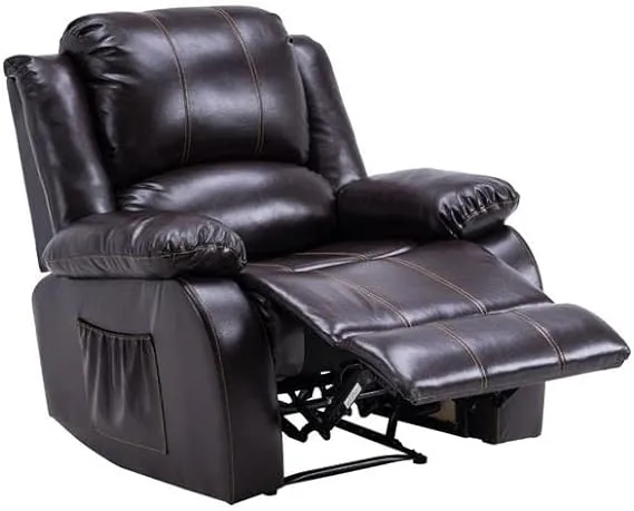 ZYJBM Electric Lift Function Recliner Massage Chair Dual Motor Dark Brown