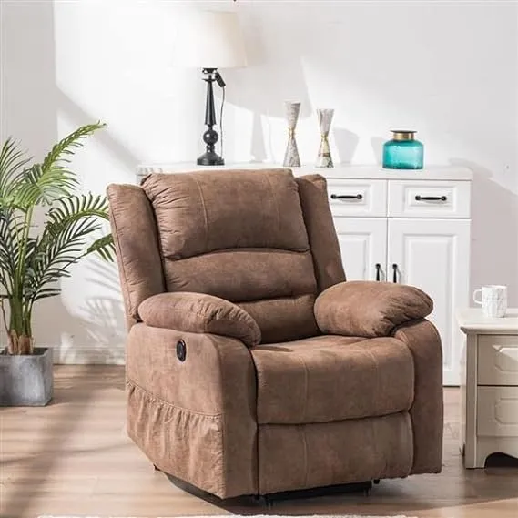 ZYJBM Electric Lift Function Recliner Massage Chair Light Brown