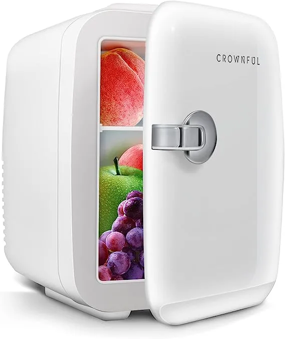 CROWNFUL Mini Fridge 4 Liter to 6 Can Portable Cooler