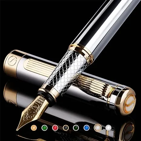 Scriveiner Silver Chrome Fountain Pen 1