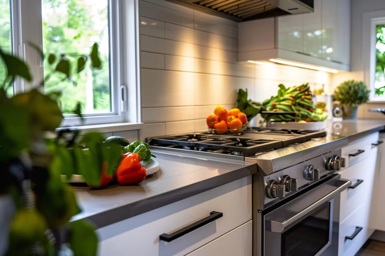 Modern sleek kitchen with upgraded appliances