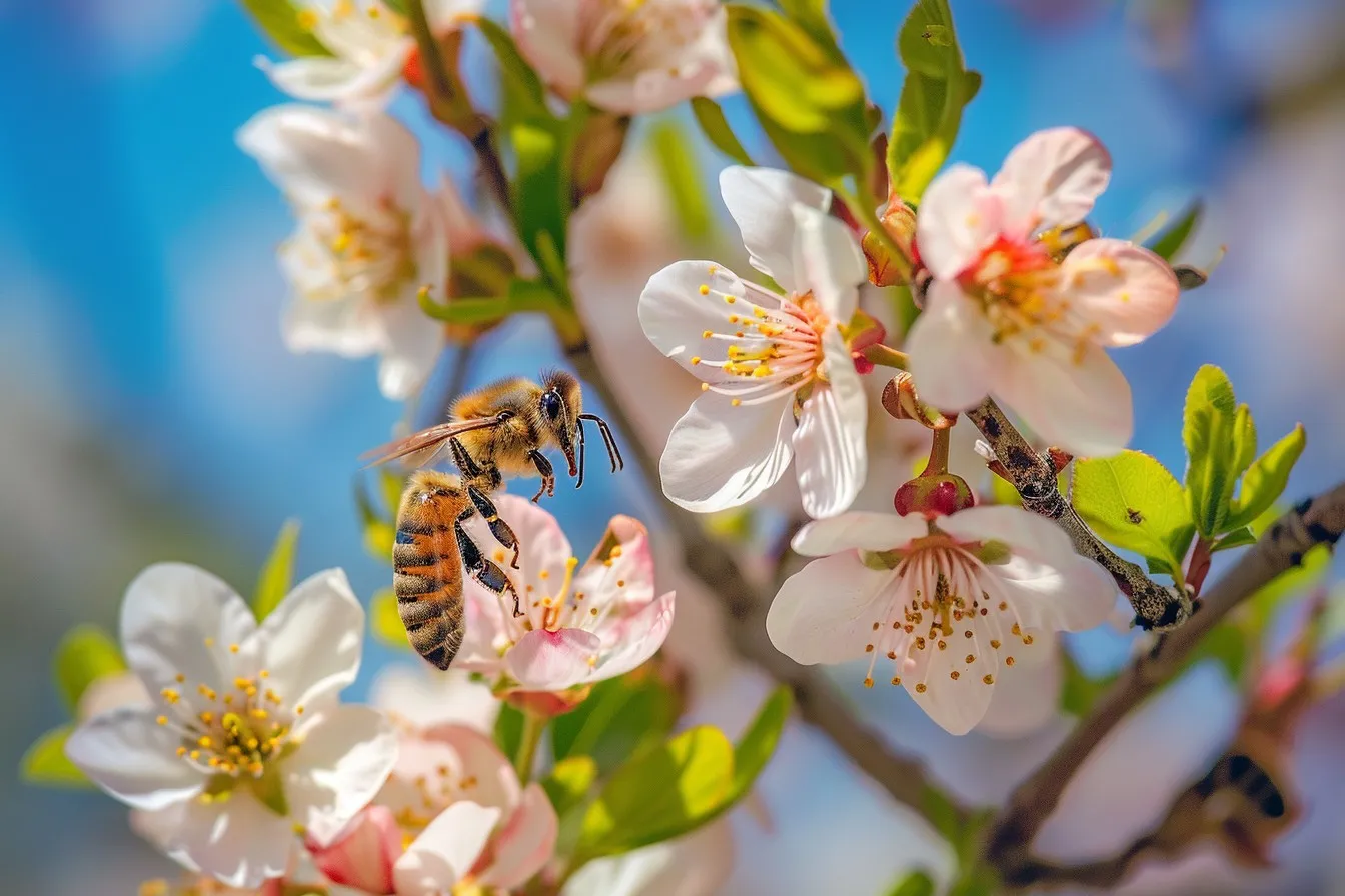 Vibrant fruit trees in bloom