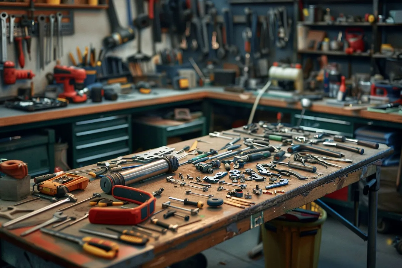 High quality tools on a workbench