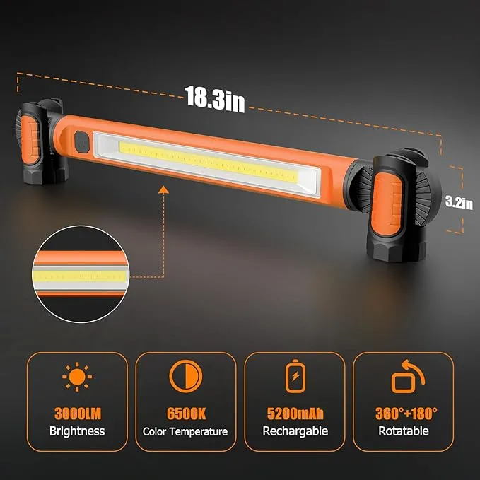 Wokelux 3000LM LED Work Light 5200mAh