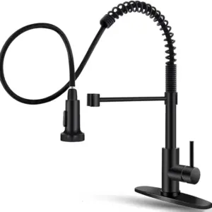 OWOFAN Black Kitchen Faucet with Pull Down Sprayer