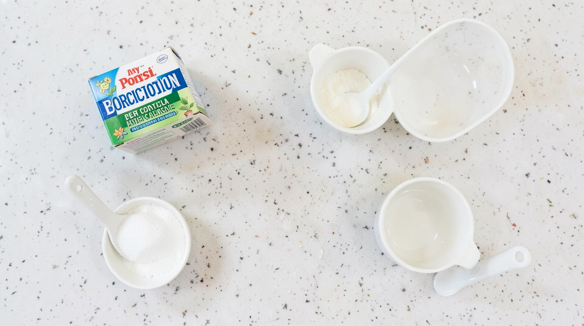 Pest control supplies on kitchen counter