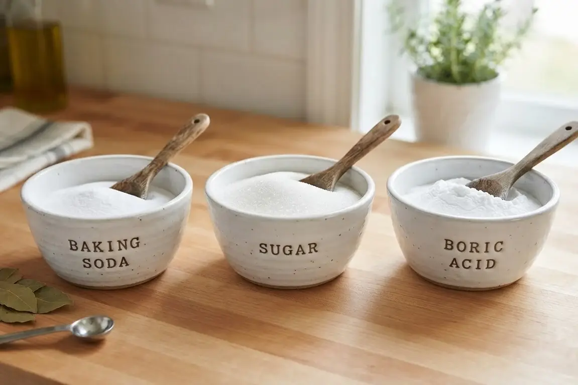 Baking soda sugar and boric acid for roach killer