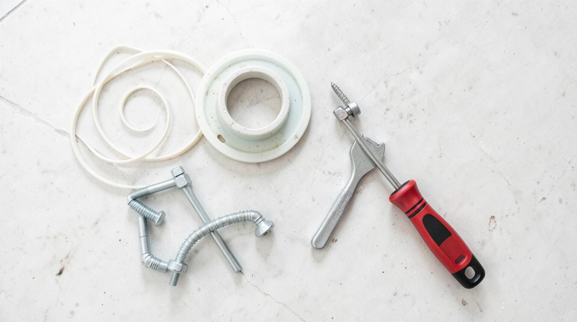 Toilet flange repair tools and supplies
